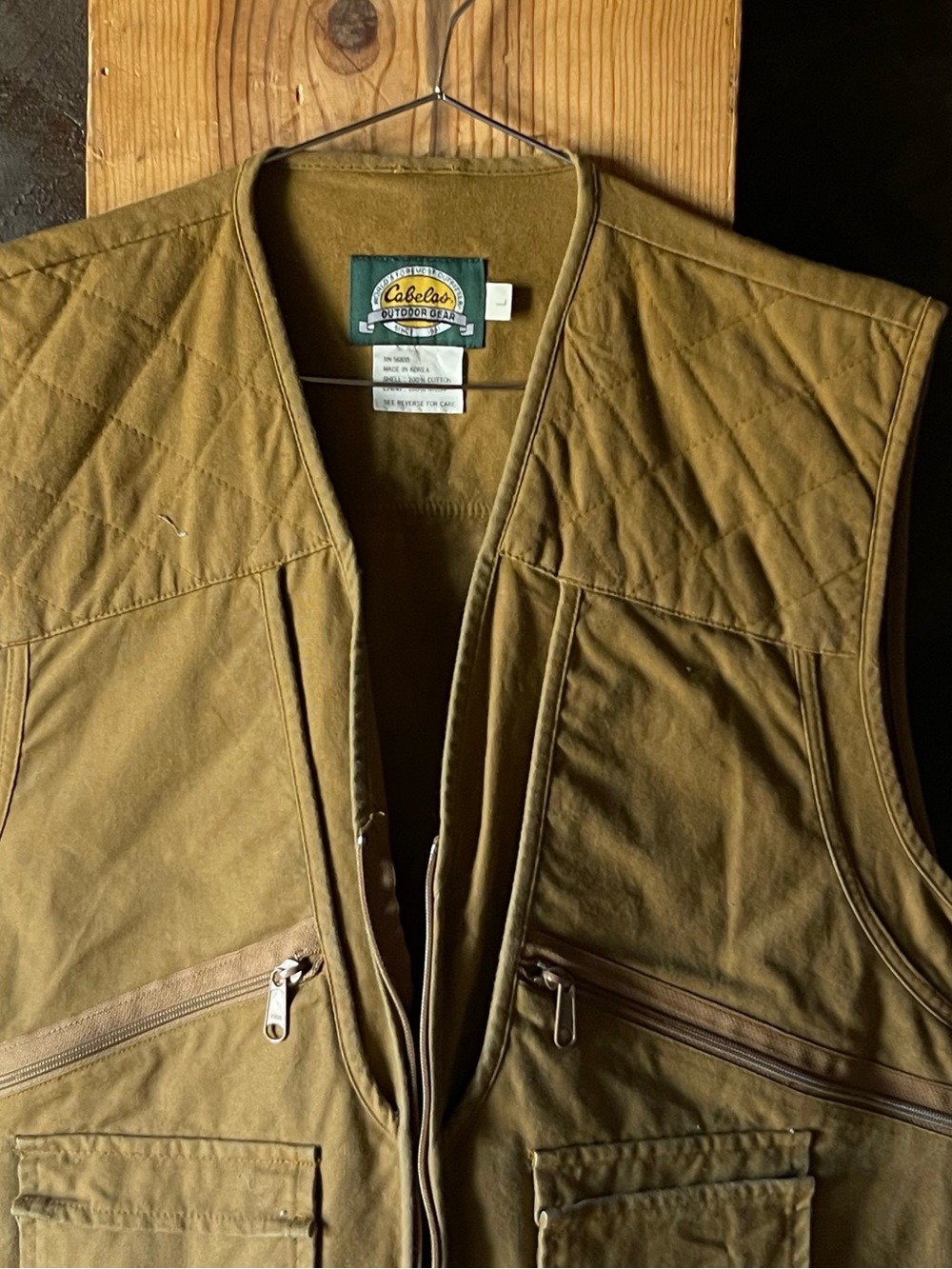 Cabela's Men's Olive Brown Quilted Utility Vest